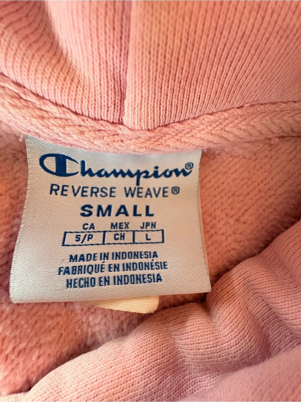 Champion Light Pink Cropped Hoodie with Hood. Ladies small - Picture 5 of 6